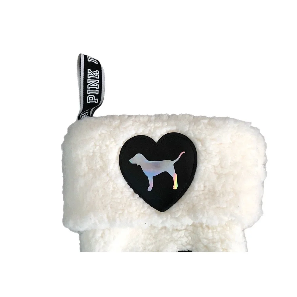 Christmas Victoria's Secret Stocking PINK Holographic‎ Logo White